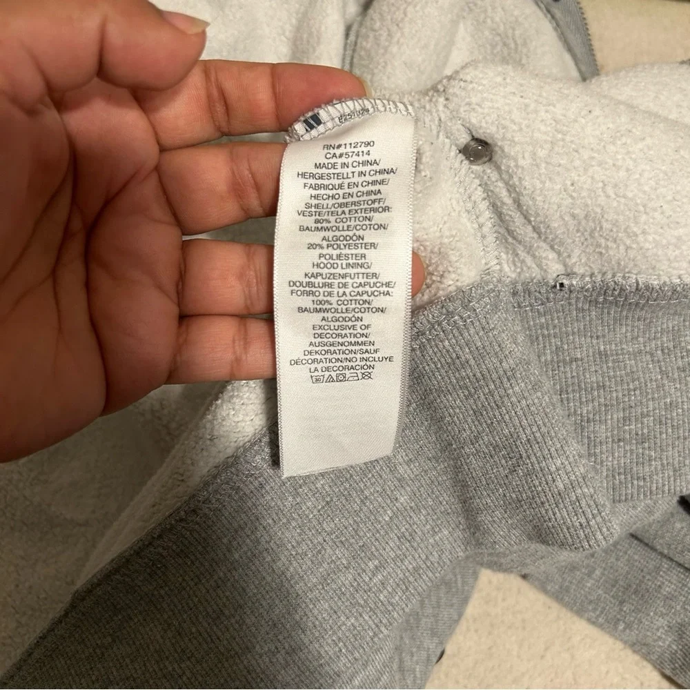 True Religion Men’s Big T‎ Zip Hoodie Full Zip Gray Size S